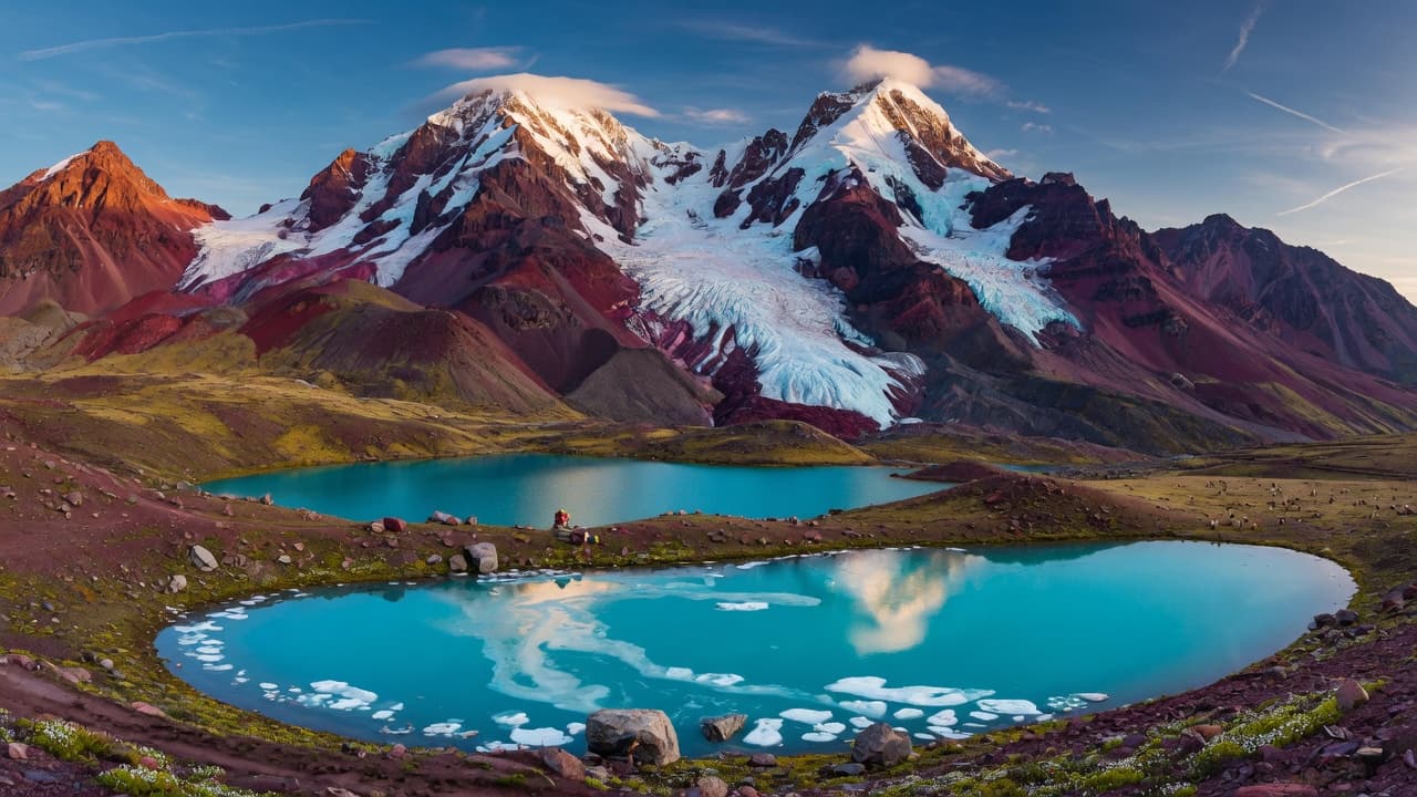 Apu Ausangate y lagunas turquesas de alta montaña