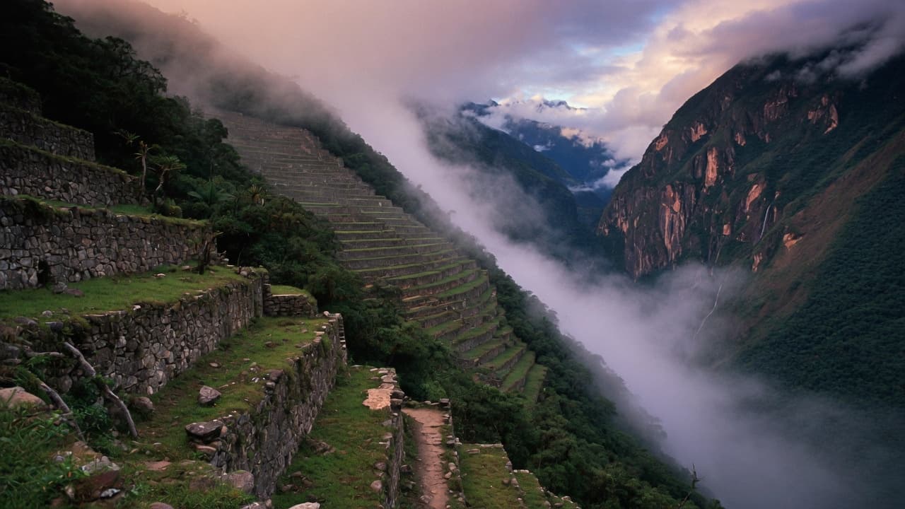 Ruinas y terrazas remotas estilo Choquequirao en el cañón