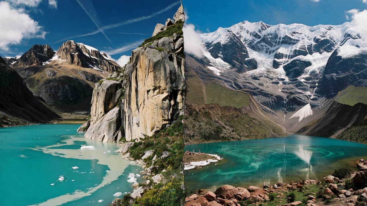 Lagunas turquesas glaciares de los Andes peruanos