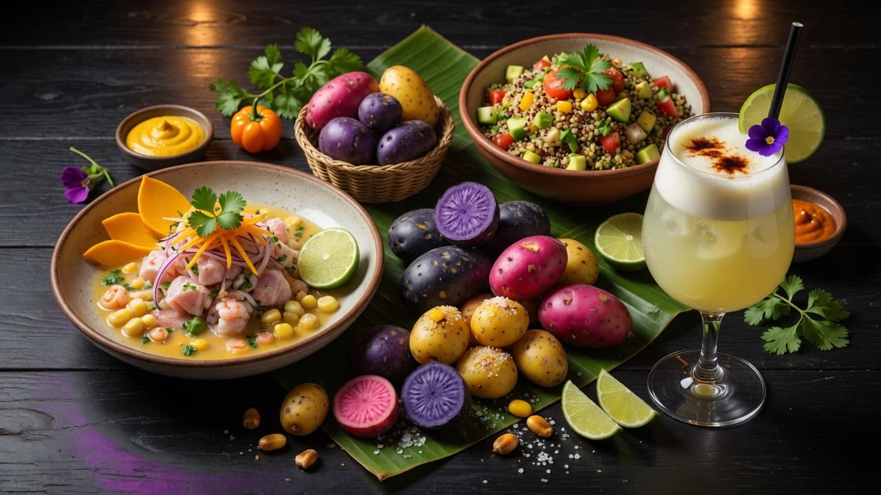 Alta gastronomía peruana con ceviche e ingredientes andinos